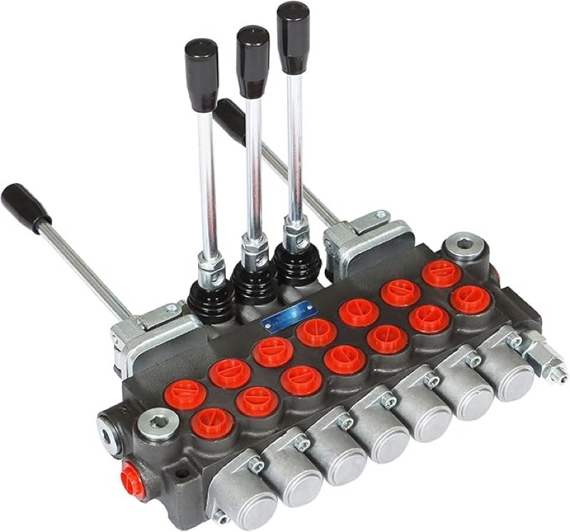 hydraulic directional control valve, 7 spool 11 gpm hydraulic loader valve, bspp ports, 4500 psi directional control valve for tractors loaders tanks