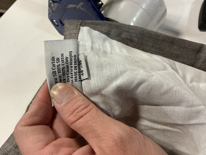 Condition photo showing Good Condition for raw silk curtain - single panel, grey 48x96