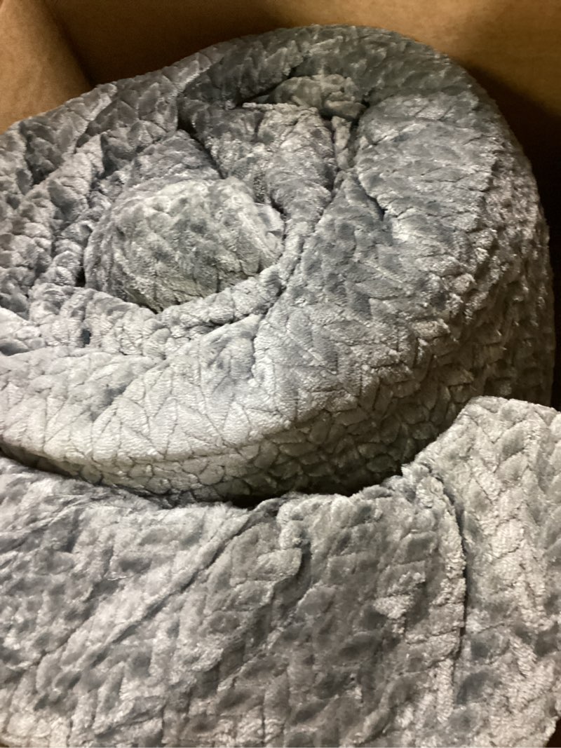 Condition photo showing As Is for Fluffy Comforter King Set - Furry Grey Leaves Pattern Faux Fur Bed Set, Winter Ultra Soft Fuzzy Comfort Set, Velvet Bedding Set for Bed with 2 Pillow Cases Grey King(102"x90")