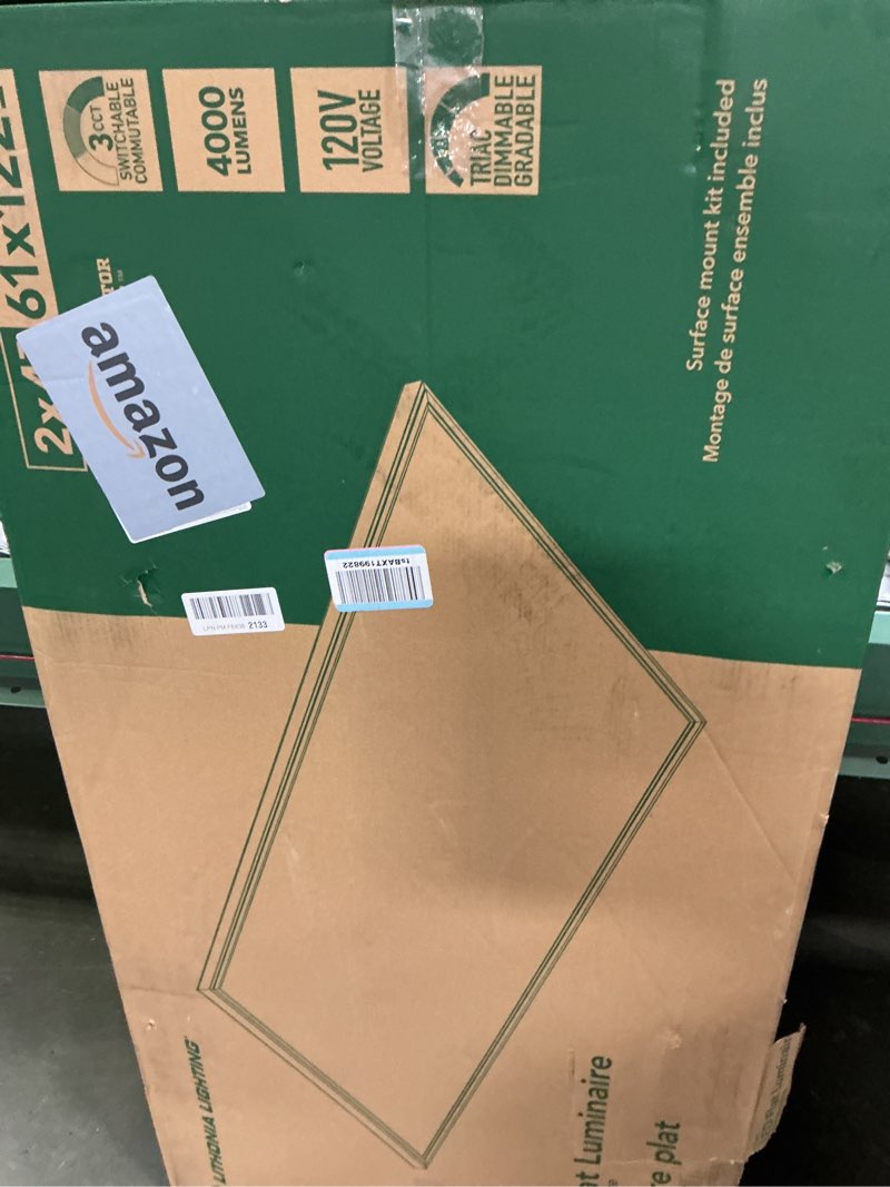 Condition photo showing New/Like New for Lithonia Lighting CPANL 2x4 LED Flat Panel Light, 2 ft. by 4 ft. LED Light Panel, Ceiling Lighting Fixture, 4000 Lumens, 3500K/4000K/5000K Switchable CCT, Includes Direct Ceiling Mount Bracket, White 2-Foot X 4-Foot 4,000 Lumens Switchable White