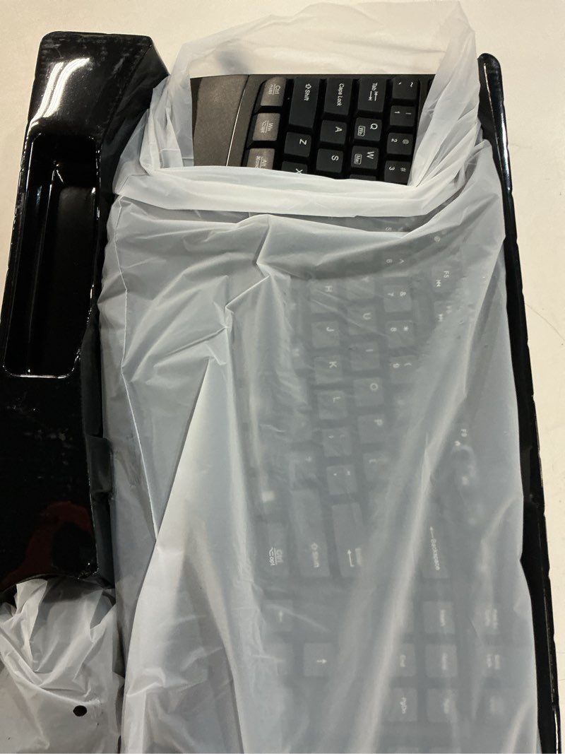 Condition photo showing Good Condition for wireless keyboard and mouse combo, 2.4g full size wave keys ergonomic keyboard with wrist rest and 3-level dpi adjustable wireless ergonomic mouse for windows, mac os desktop/laptop/pc(black)