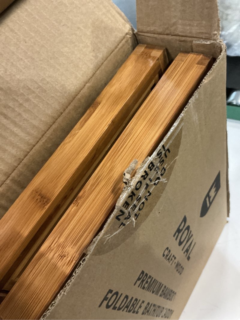 Condition photo showing Good Condition for ROYAL CRAFT WOOD Premium Foldable Bathtub Tray - Wood Bath Tray for Tub, Bamboo Shelf, Expandable Bath Table Trays, Bathtub & Bathroom Accessories for New Home Gifts for Mom Carbonized Bamboo (Brown)