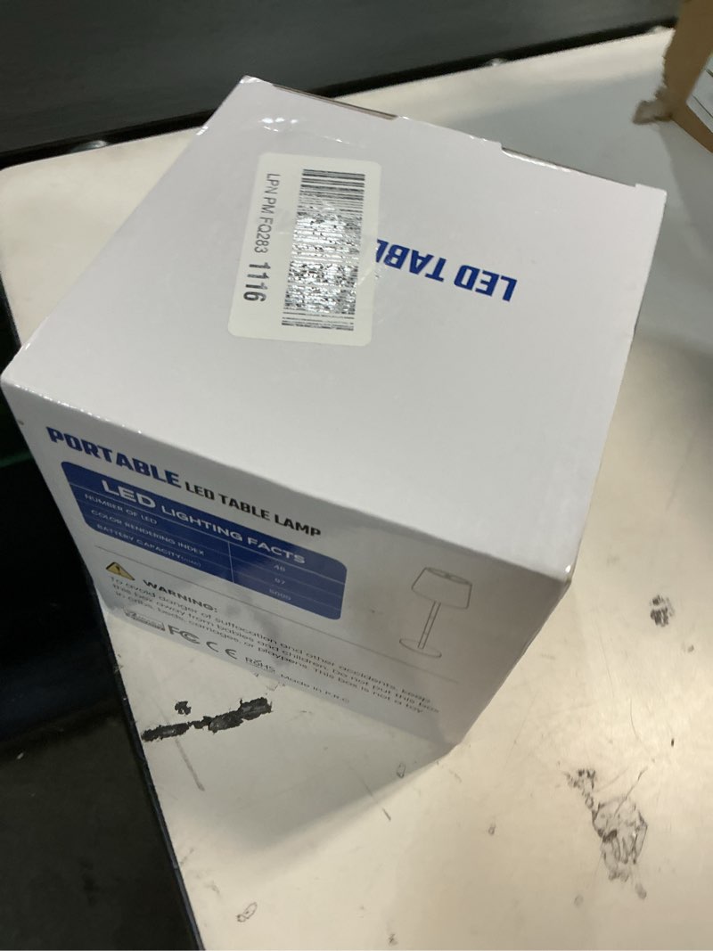 Condition photo showing New/Like New for JACKYLED Cordless Table Lamps Rechargeable, 3 Adjustable Height, 5000mAh Battery Operated, 3 Colors Smooth Dimming, Portable LED Waterproof Table Lamp for Dining, Bedroom, Outdoor-Gold 1 Pack-Round Base Gold