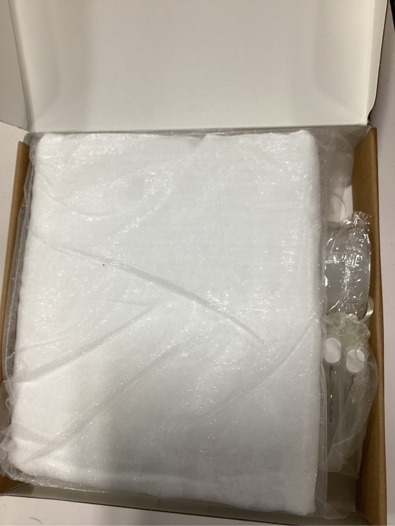 Condition photo showing New/Like New for ling's moment white wedding table cloths in premium crumpled velvet, 9ft x 11ft, fits 4ft/6ft rectangular/round sweetheart&head table for wedding reception, bridal shower, birthday decoration,banquet wt-white