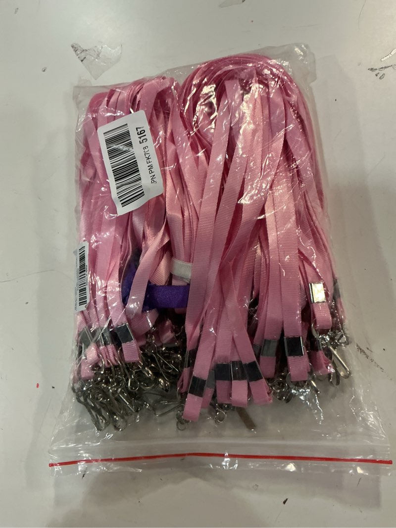 Condition photo showing New/Like New for Korty Pink Lanyards Bulk 50 packs Lanyards for ID Badges,Lanyards with Swivel Hook Clips for Name Tag Lanyard ID Holder Pink 50 packs
