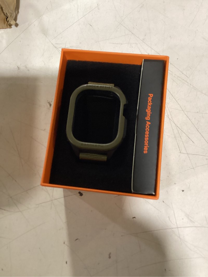 Condition photo showing New/Like New for bandletic rugged case with band compatible with apple watch 49,46,45,44mm | stretchy military grade shockproof tactical tpu bumper cover with nylon bands for men women armygreen large-49mm (ultra 3/2/1)