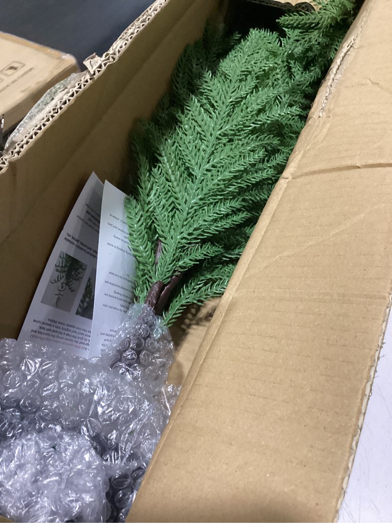 Condition photo showing Good Condition for Norfolk Pine Christmas Tree Real Touch Faux Holiday Tree with Pot, Realistic Indoor Outdoor Decoration for Entryway, Living Room, Office, Apartment (3FT-1Pack)