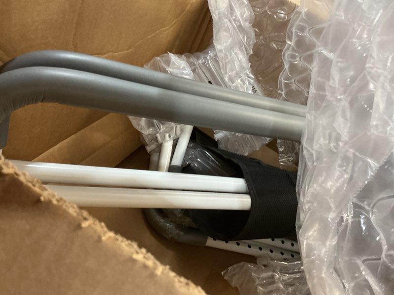 Condition photo showing As Is for dual bed side hand rail, bed assist rail adjustable medical hospital assistive devices bed rails for elderly adults, fits queen, full & twin beds