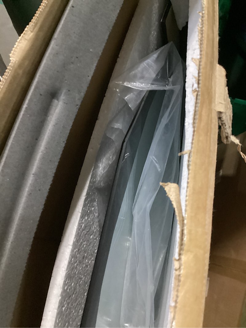 Condition photo showing New/Like New for suidia bathroom mirror, 24"x 36" wall mirror, frameless bathroom mirror with beveled edge for bedroom, living room, entryway, hallway, oval shape 36"l x 24"w oval shape nature