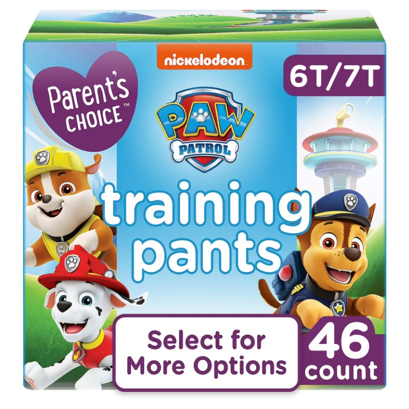 parent's choice paw patrol training pants for boys, 6t/7t, 46 count (select for more options)