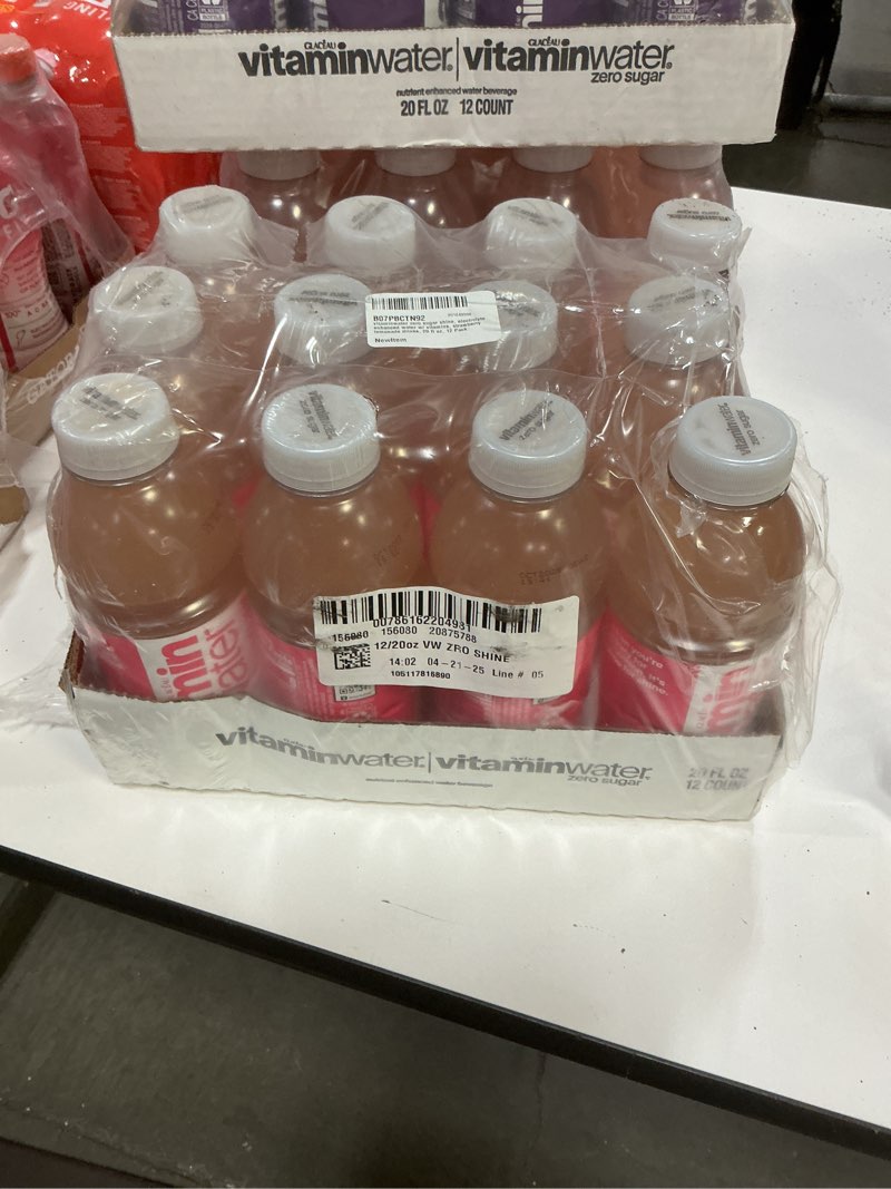 Condition photo showing New/Like New for ((OCT/2025))vitaminwater Shine Strawberry Lemonade Zero Sugar, Flavored Water Beverage, 20 fl oz Bottles, 12 Pack Zero Sugar Shine Strawberry Lemonade 20 Fl Oz (Pack of 12)