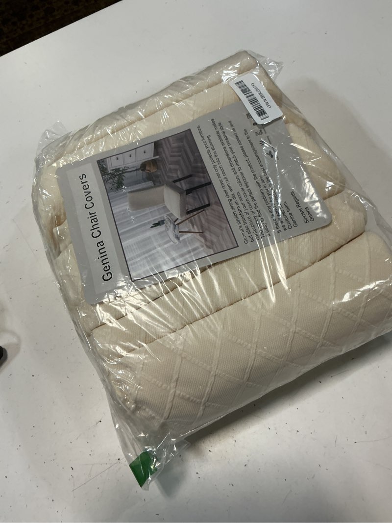 Condition photo showing Good Condition for genina waterproof chair covers for dining room dining chair covers kitchen parsons chair cover (beige, 6 pcs) beige 6 pcs