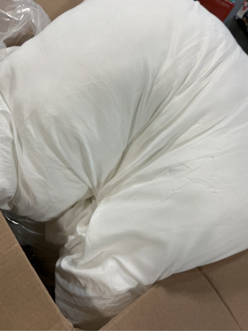 Condition photo showing As Is for puredown® euro pillow inserts 24 x 24 (pack of 2, white), feather down pillow stuffer, white throw pillows for bed, couch, and cushion 24x24 inch 2