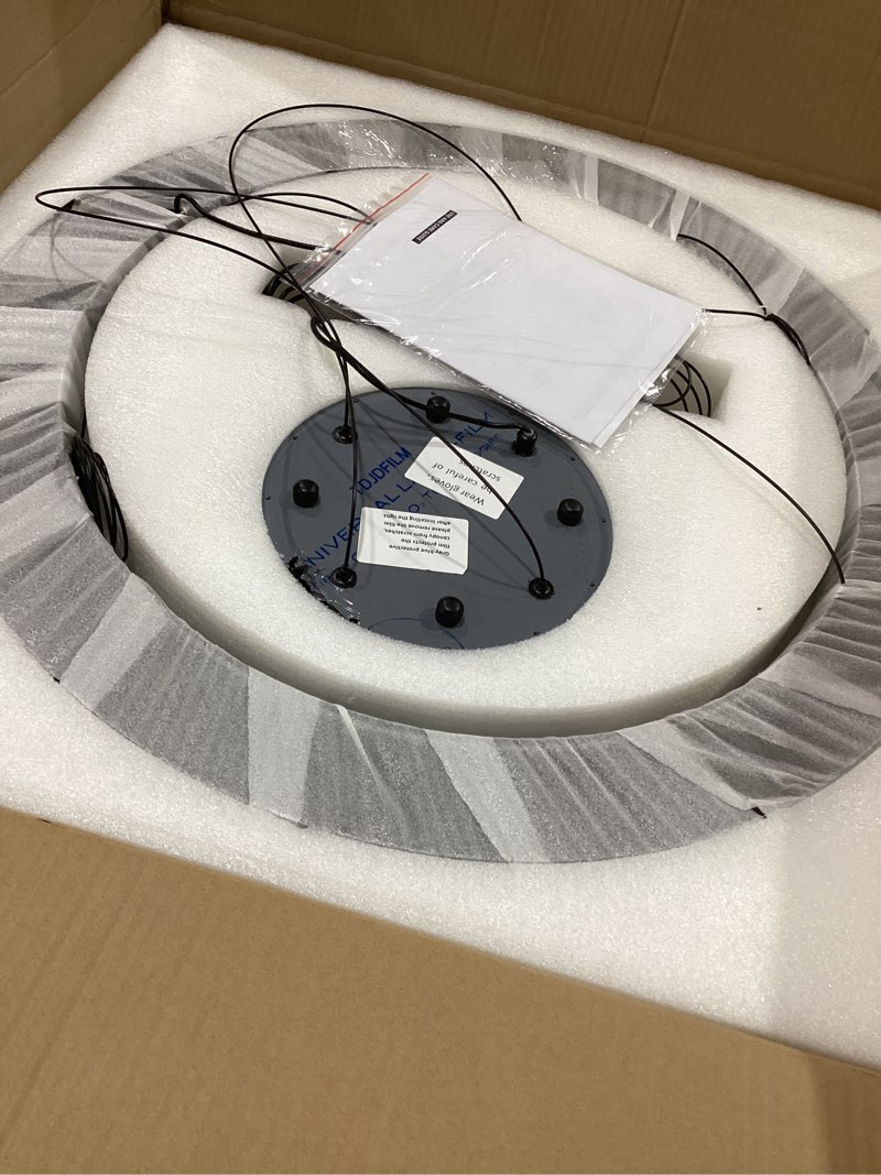 Condition photo showing New/Like New for Glam LED Chandelier 31.4 Inch Crystal Ring Chandeliers with Remote Dimmable LED Light Indoor Hanging Lights Luxury Ceiling Pendant Lighting Fixtures Living Dining Bedroom Gold Light Gold 32"