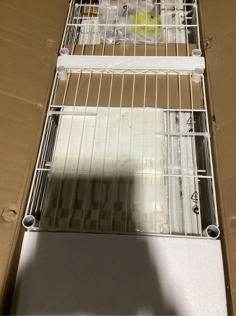 Condition photo showing New/Like New for H50C Extra Large Clothes Rack with Cover, Freestanding Portable Closet, Covered Clothing Racks for Hanging Clothes, Heavy Duty Garment Rack, Wardrobe Closet with White Cover Max Load 1350 Lbs White Rack with White Cover