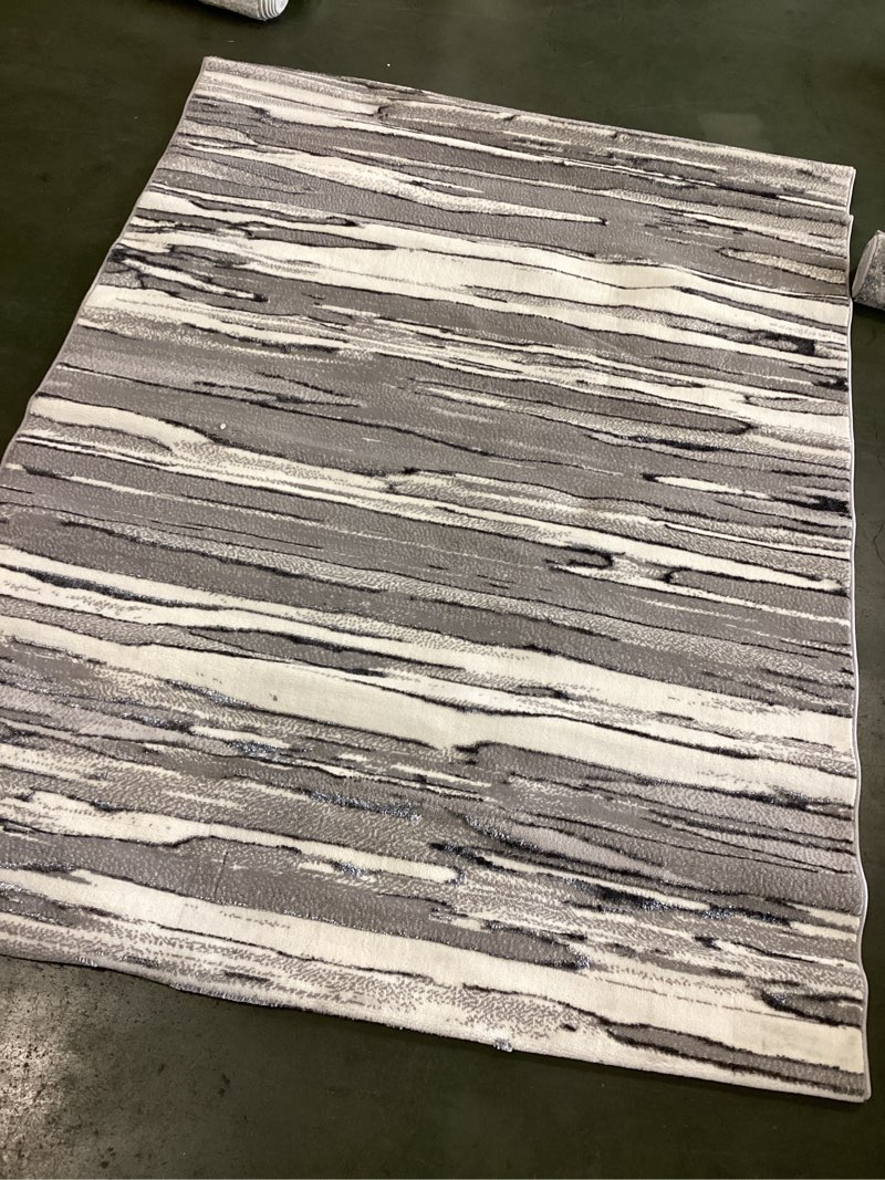 Kristal Collection Area Rug 5x7 Grey/Bone