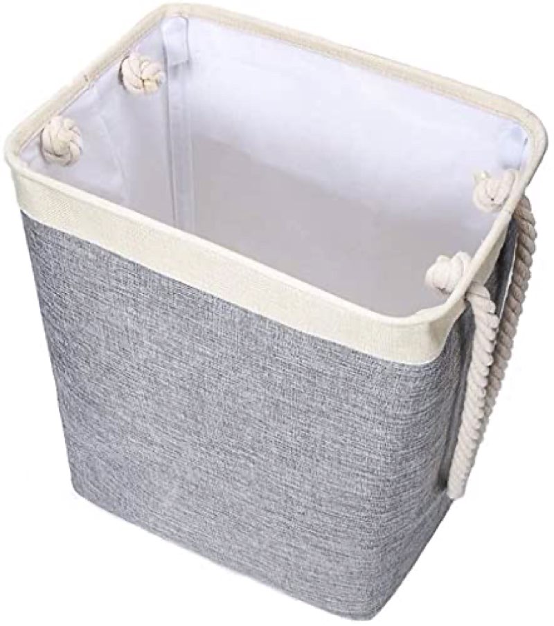 Square laundry basket,Dirty clothes basket storage bucket, Laundry Basket with Handles & Brackets 65 Liter Large Capacity, cotton and linen dirty clothes basket,foldable fabric laundry basket (