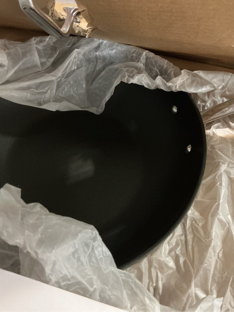 Condition photo showing Good Condition for All-Clad HA1 Hard Anodized Nonstick Chef's Pan,12 Inch Induction Oven Broiler Safe 500F, Lid Safe 350F Pots and Pans, Cookware Black