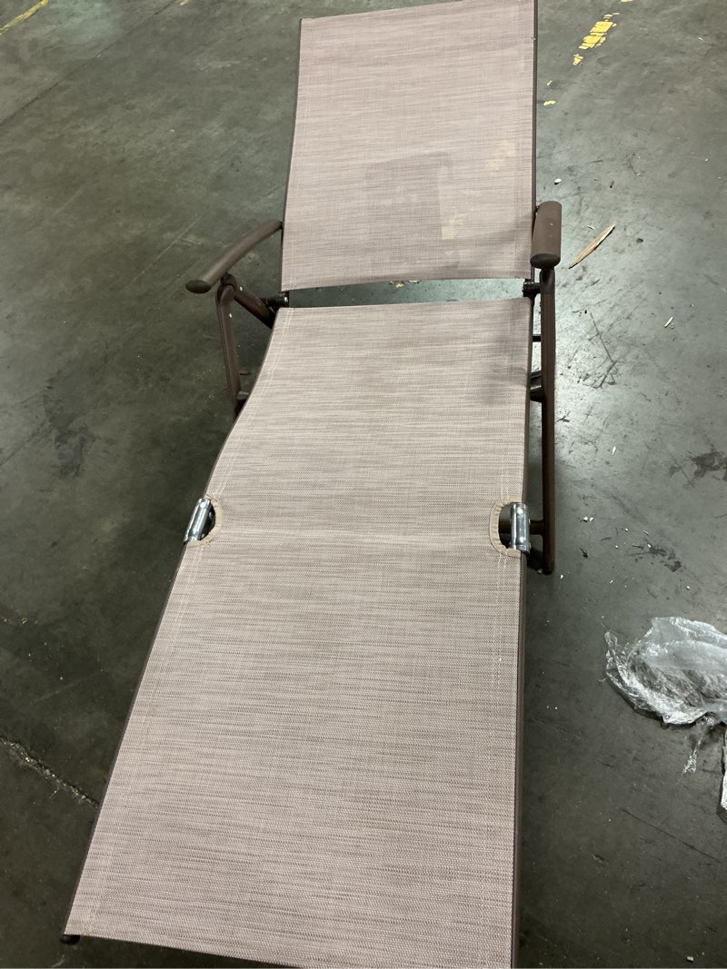 Condition photo showing Good Condition for kozyard aluminum beach yard pool reclining adjustable chaise lounge (beige, 1 packs)