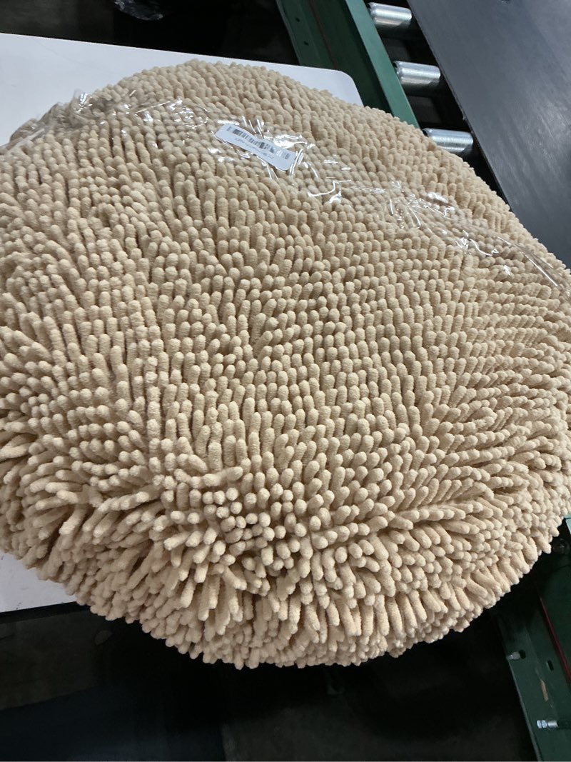 Condition photo showing As Is for muddy mat® cloud k-9 bed for dogs & cats, soft & relaxing donut dog bed, chenille material, removable cover, washable & dryer safe–beige small(25'x25') small (25''x25'') beige