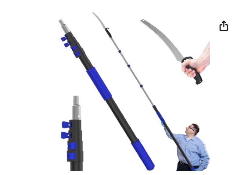 SKGPOLE 26FT Reach Pole Saws for Tree Trimming, Manual Pruning Pole Saw with 5-20FT Telescoping Exte