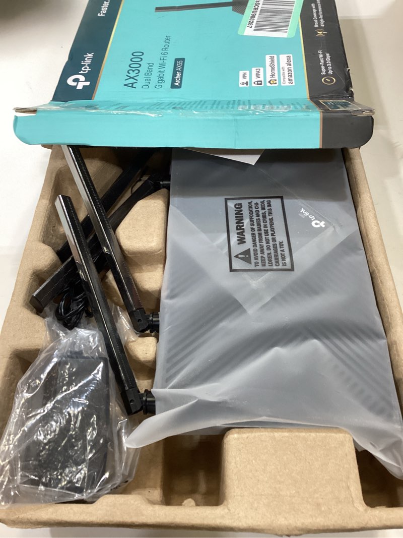 Condition photo showing Good Condition for tp-link dual-band ax3000 wi-fi 6 router archer ax55 | wireless gigabit internet router for home | easymesh compatible | vpn clients & server | homeshield, ofdma, mu-mimo | usb 3.0 | secure by design wifi 6, ax3000