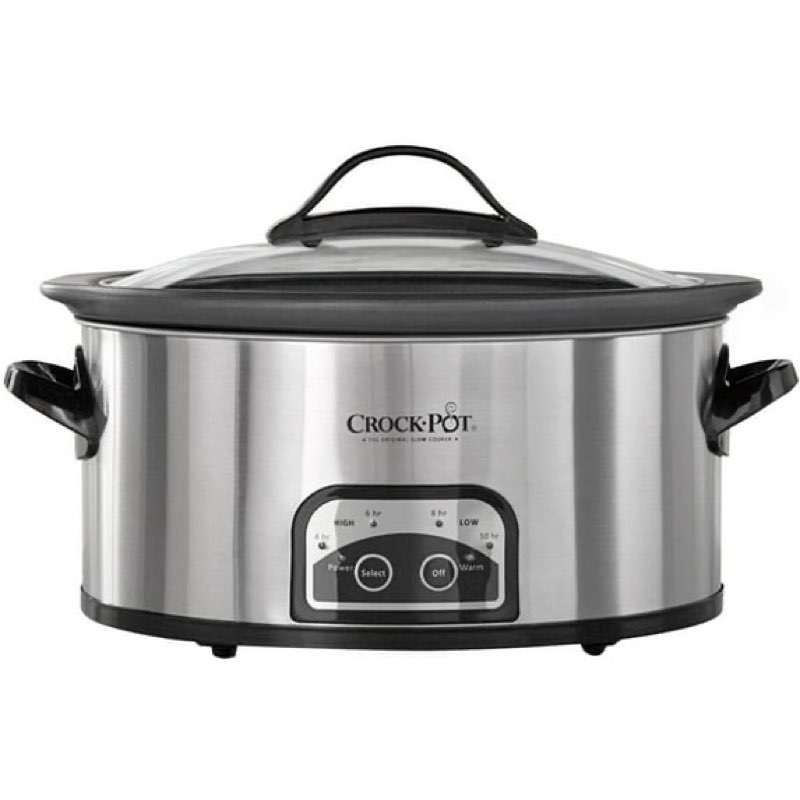 Crock-Pot 6 Quart Programmable Slow Cooker with Timer and Auto Food Warmer Setting, Stainless Steel