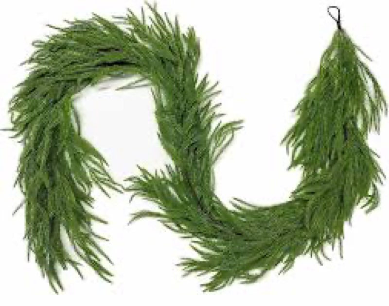 Hibean 9ft Christmas Garland, Real Touch Norfolk Pine Garland - Pine Garland, Artificial Greenery Ch