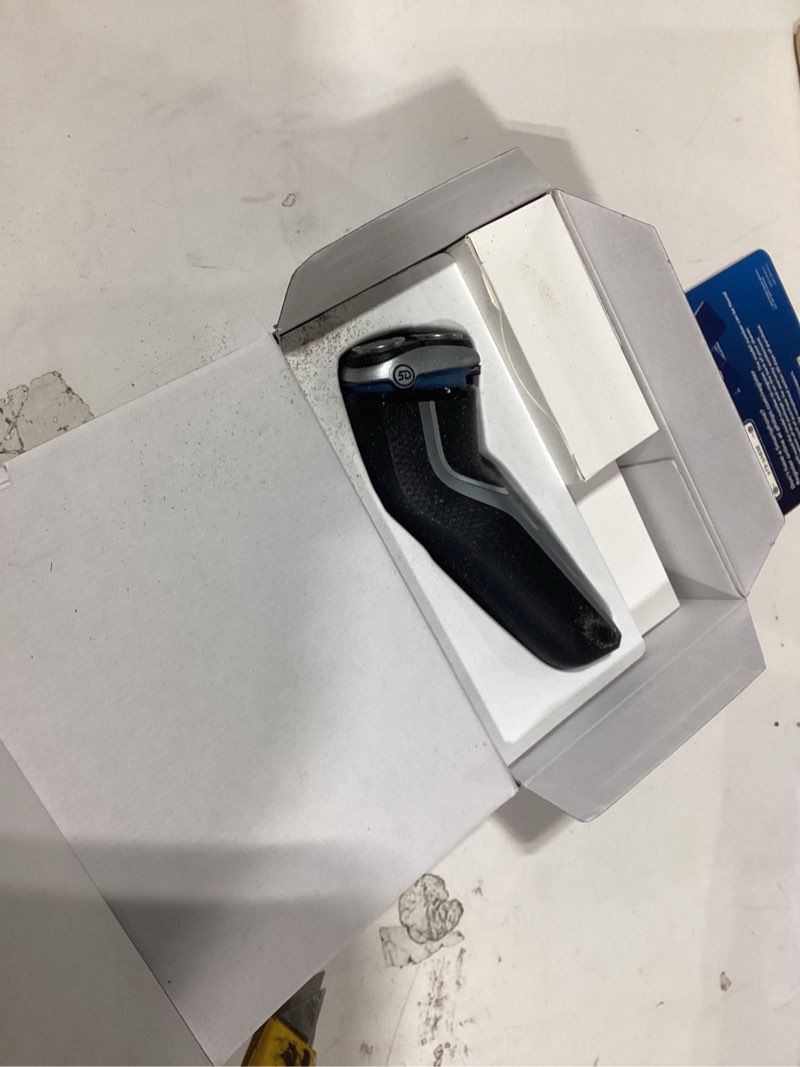 Condition photo showing As Is for philips norelco shaver 3900 series, wet and dry electric shaver, p-cap, travel pouch, charging stand, storm blue, model s3341/92 silver new shaver series 3000 + charging stand