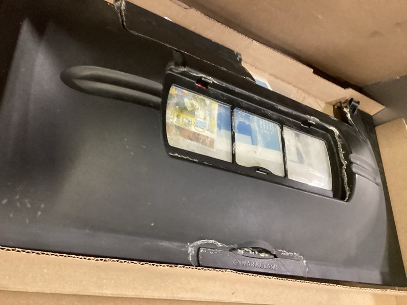 Condition photo showing As Is for marineland led light hood for aquariums, 24 inches by 12 inches, natural shimmering light with night light effect 24 by 12-inch