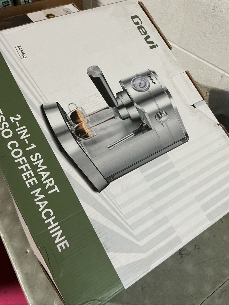 Condition photo showing As Is for gevi commercial espresso and coffee makers, professional 20 bar espresso maker with milk frother, stainless steel expresso coffee machines for home, compact cappuccino machine, great gift