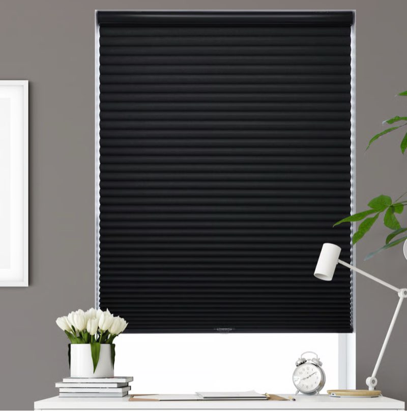 Cordless Cellular Shades, Light Filtering 1.5 inch Honeycomb Shades Pleated Blinds for Window Size 29”W x 72" H, Black 
