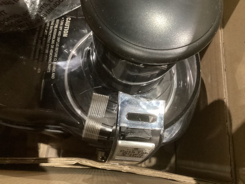 Condition photo showing As Is for Cuisinart Juicer Machine, Die-Cast Juice Extractor for Vegetables, Lemons, Oranges & More, CJE-1000P1,Silver/Black, 15.35" x 11.8" x 19.01"