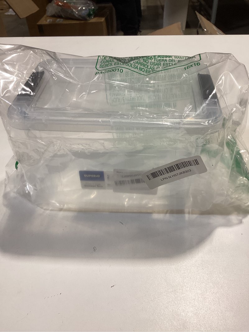 Superio Clear Storage Box with Lid, 4.5 Quart Plastic Container Bins for Organizing, Stackable Crates, BPA Free, Non Toxic, Odor Free, Organizers for Home, Office, School, and Dorm