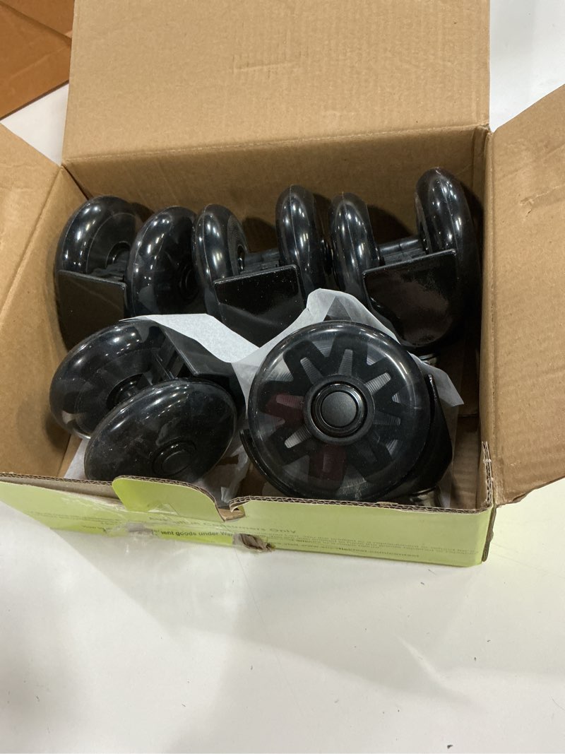 Condition photo showing New/Like New for monster 3” dual rollerblade office chair wheels (set of 5) slipstick premium rubber caster wheels for chairs, smooth & safe rolling on all flooring