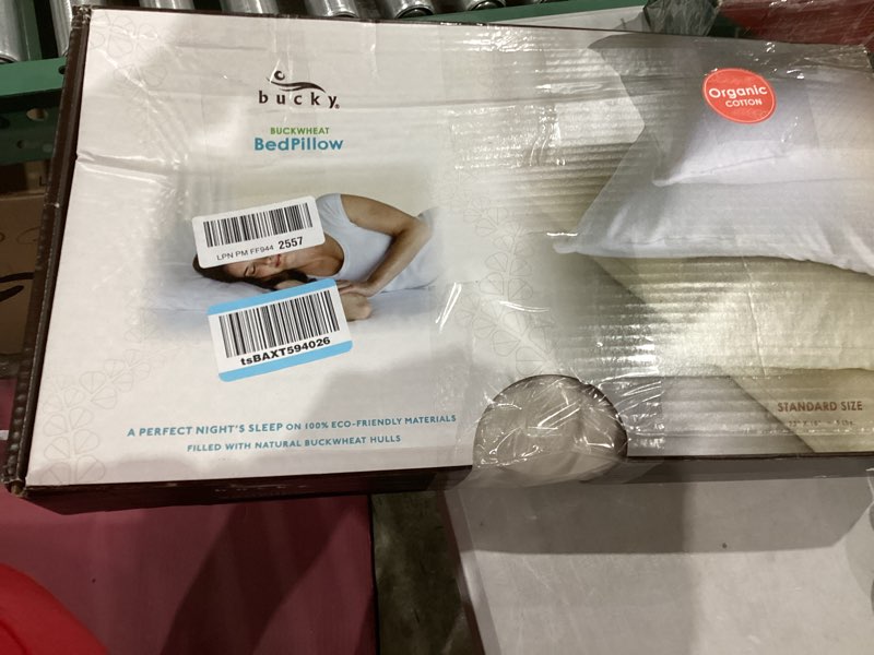 Condition photo showing Good Condition for Bucky 100% Buckwheat Filled Pillow Collection, Standard, 23x16", Natural Twill Standard Size (23 x 16 Inch) Natural Twill