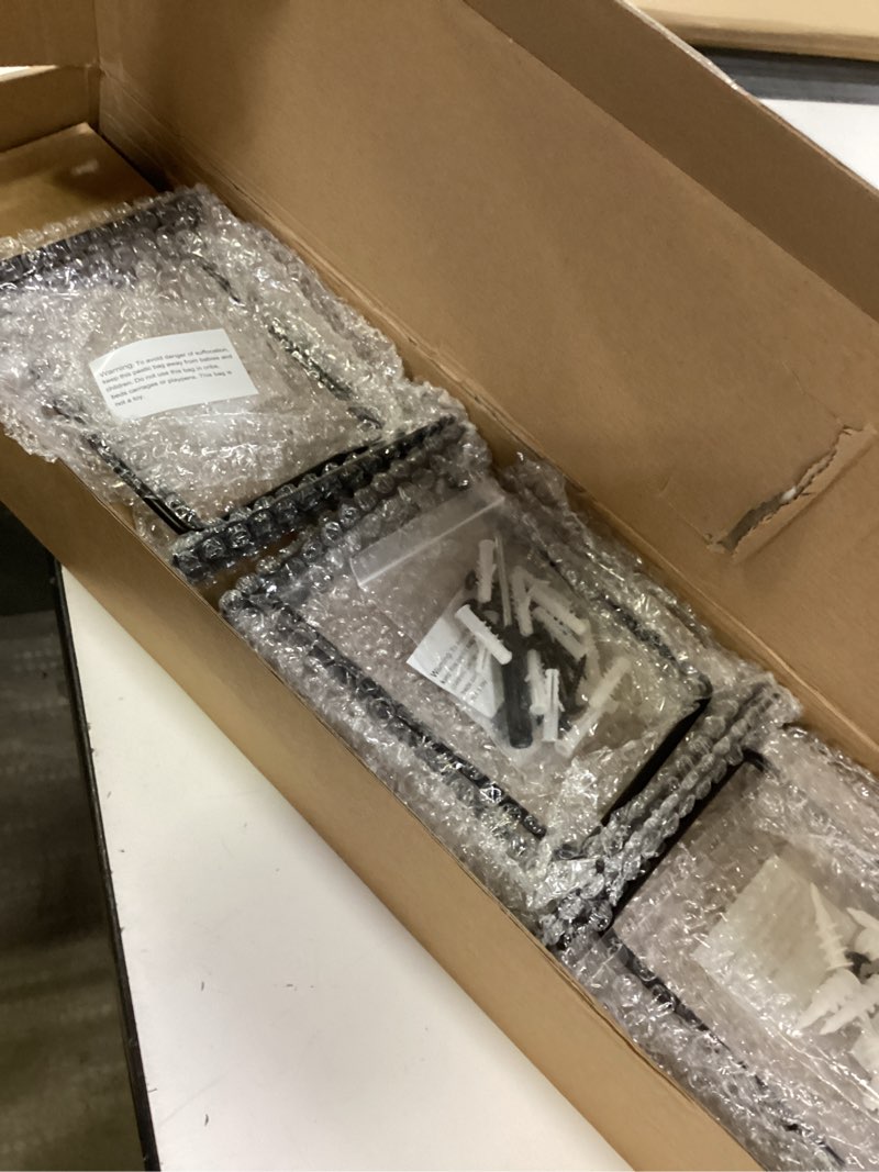 Condition photo showing Good Condition for Floating Shelves - 24 Inch Wall Mounted Set of 3 Rustic Wood Shelves for Wall Decor and Living Room Storage (Brown) Brown 24 In