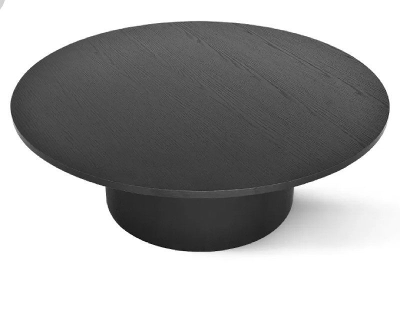 40" Dwen Manufactured Wood Foil with Grain Paper Round Coffee Table With Pedestal Base-Maison Boucle