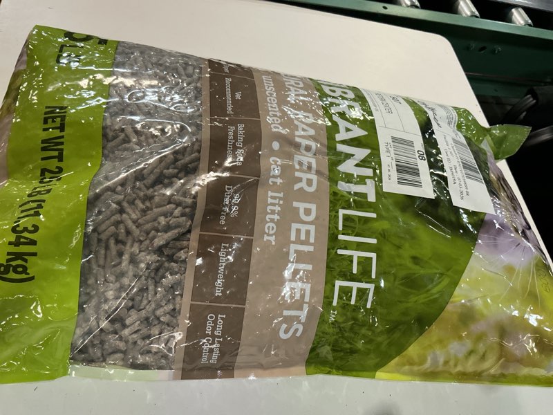 Condition photo showing New/Like New for vibrant life natural paper pellets cat litter, unscented, 25 lb bag