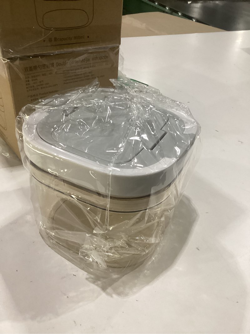 Condition photo showing Good Condition for coffee canister with scoop, 2 pack 27oz airtight coffee storage container, amber light blocking jar, wide mouth for coffee beans, sugar, tea, herbs pantry storage