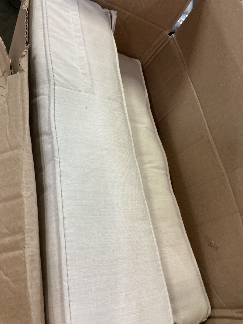 Condition photo showing As Is for rilyson luxury patio cushions for outdoor furniture - 24×24 inches high back and deep seating outdoor cushion for patio chairs sofa couch loveseat water resistant(beige/2 set/no button) beige classic style 24*24*6in 1set