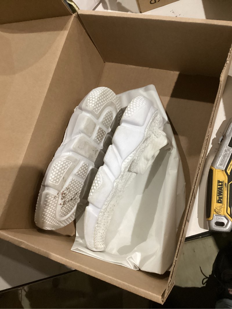 Condition photo showing As Is for Santiro Boys Shoes Girls Sock Shoes Breathable Knit Slip On Shoes 3 Little Kid White