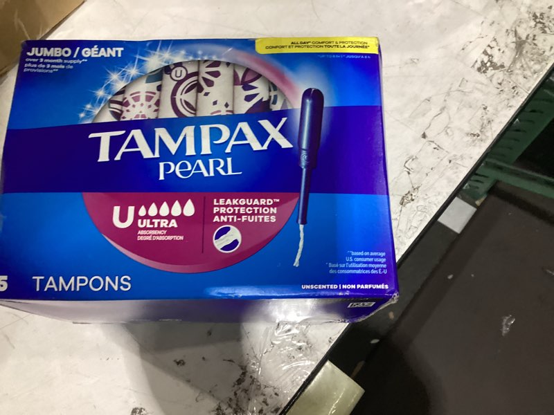 Condition photo showing New/Like New for tampax pearl tampons for women, with leakguard braid, ultra absorbency, unscented, 45 count ultra 45