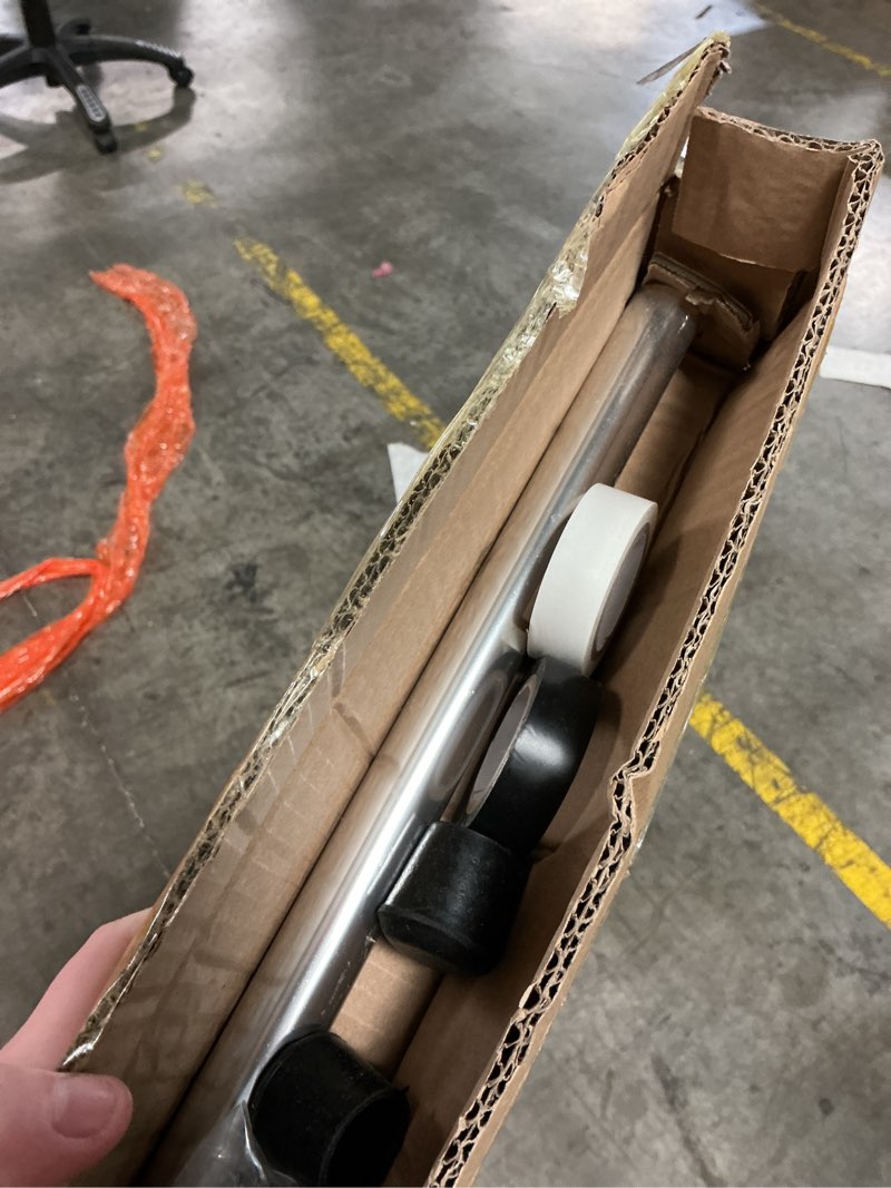 Condition photo showing As Is for Threlaco 6 ft Aluminum Color Guard Flag Pole with Color Guard Weight Anchor Set Plastic Black End Cap Tips and Tape for Standard Lightweight Practice Pole Flags Silver