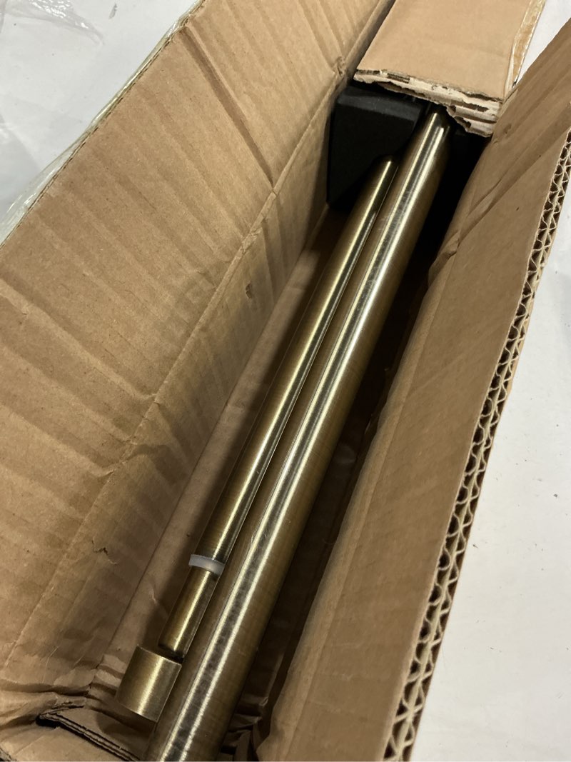 Condition photo showing Good Condition for antique bronze curtain rods for windows 72 to 144 inch,adjustable drapery rods with aluminum end cap and full surround brackets,1-inch window curtain rod for wall and ceiling mount 72-144" antique bronze