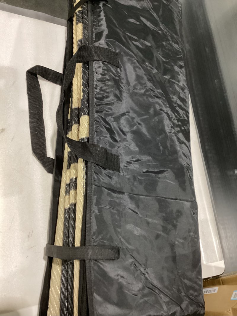 Condition photo showing New/Like New for Reversible Rugs Mats, 9x12ft Outdoor Plastic Straw Rug Waterproof for RV, Patio, Garden, Balcony, Backyard, Deck, Picnic, Beach, Camping (New Grecian Complete Kit, Khaki) 9x12 Khaki