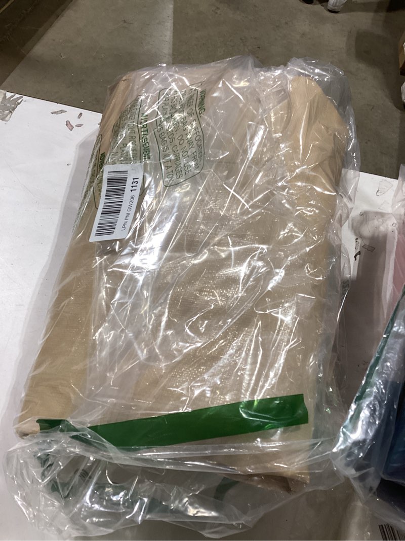 Condition photo showing New/Like New for heavy duty tan poly tarp 6' x 8' - multipurpose protective cover - durable, waterproof, weather proof, rip and tear resistant - extra thick 12 mil polyethylene - by xpose safety tan 6' x 8'