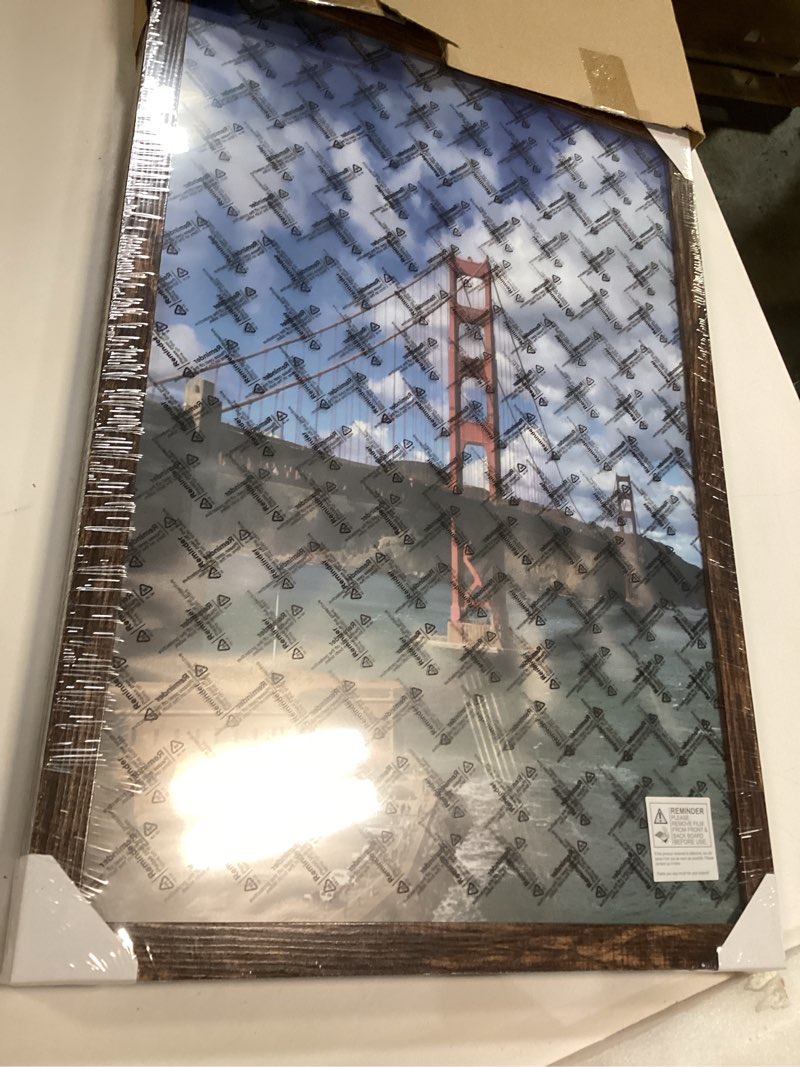 Condition photo showing Good Condition for LUCKYLIFE 18x24 Frame in Rustic Brown, Gallery Frame for Wall Mounting, 2 Pack Brown 16x24