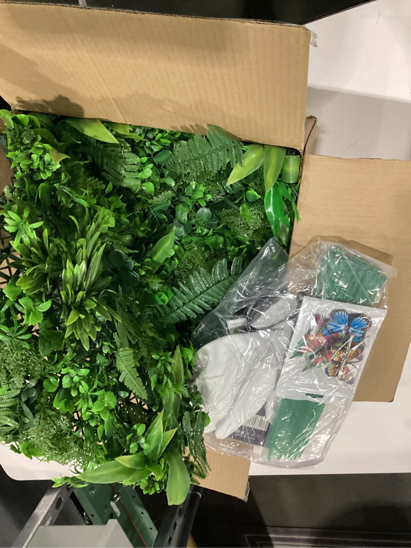 Faux Greenery Grass Wall Panels for Backdrop - 6 Pack Artificial Leaf Wall Panels Realistic Thick Fa