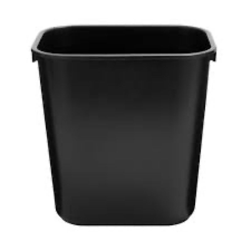 deskside lldpe trash can black 13-5/8 quart / 3.25 gal.